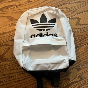 Adidas Classic White Backpack with Black Logo